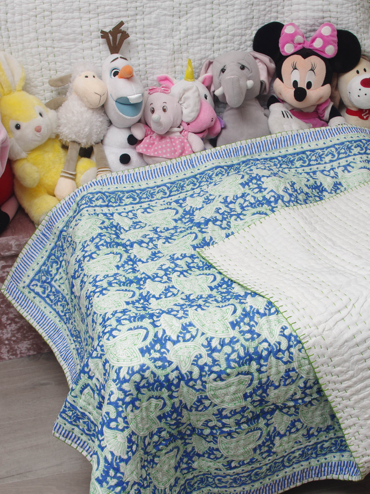 New Baby Pure Soft Cotton Filling Kantha Blanket Quilt BQ15