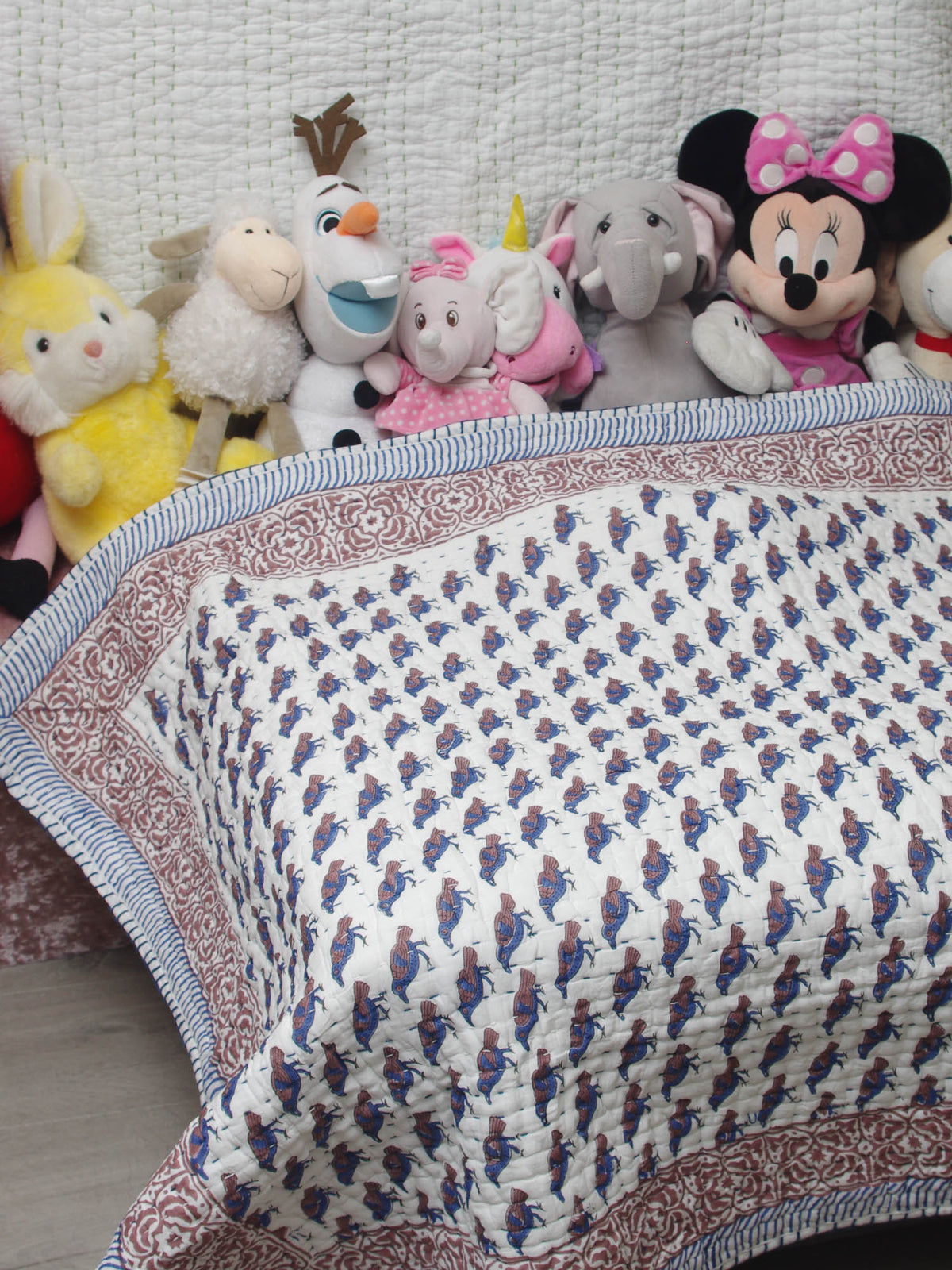 Kantha Blanket Quilt BQ17 aus reiner weicher Baumwolle für Babys