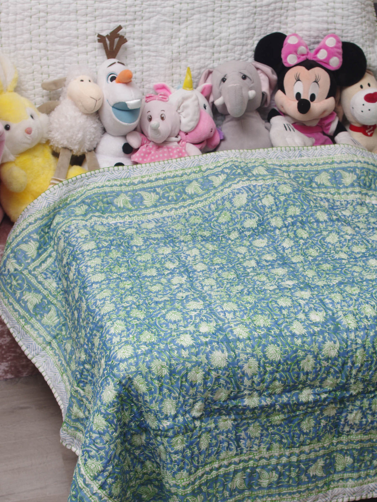 Kantha Blanket Quilt BQ4 aus reiner weicher Baumwolle für Babys