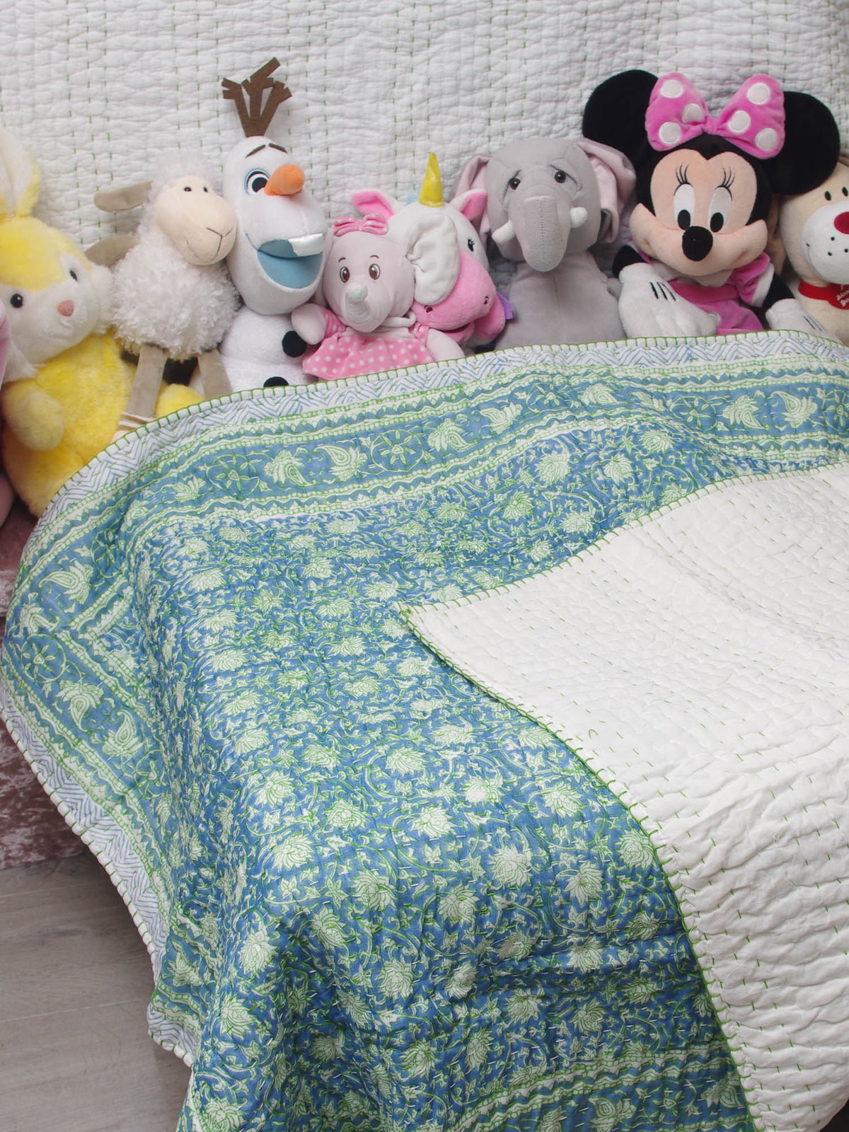 New Baby Pure Soft Cotton Filling Kantha Blanket Quilt BQ4