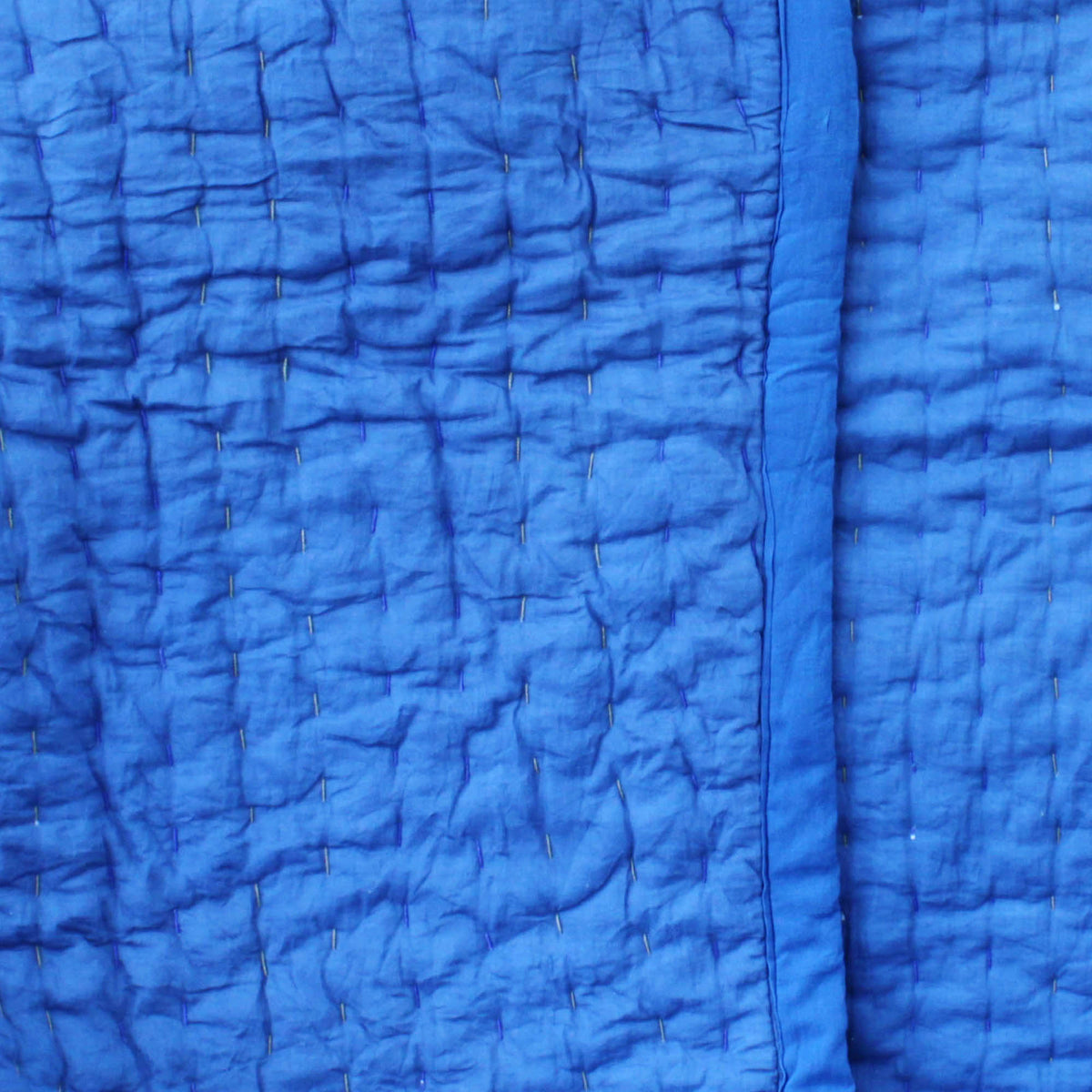 Blue Cotton Quilted Soft Baby Kantha Quilt