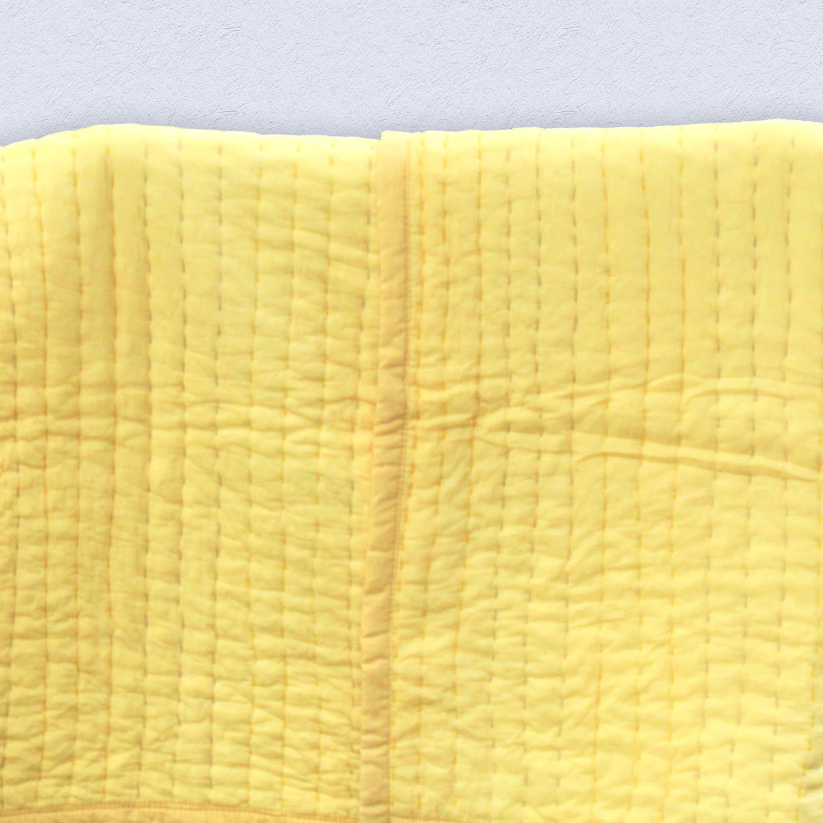 Yellow Cotton Quilted Soft Baby Kantha Quilt