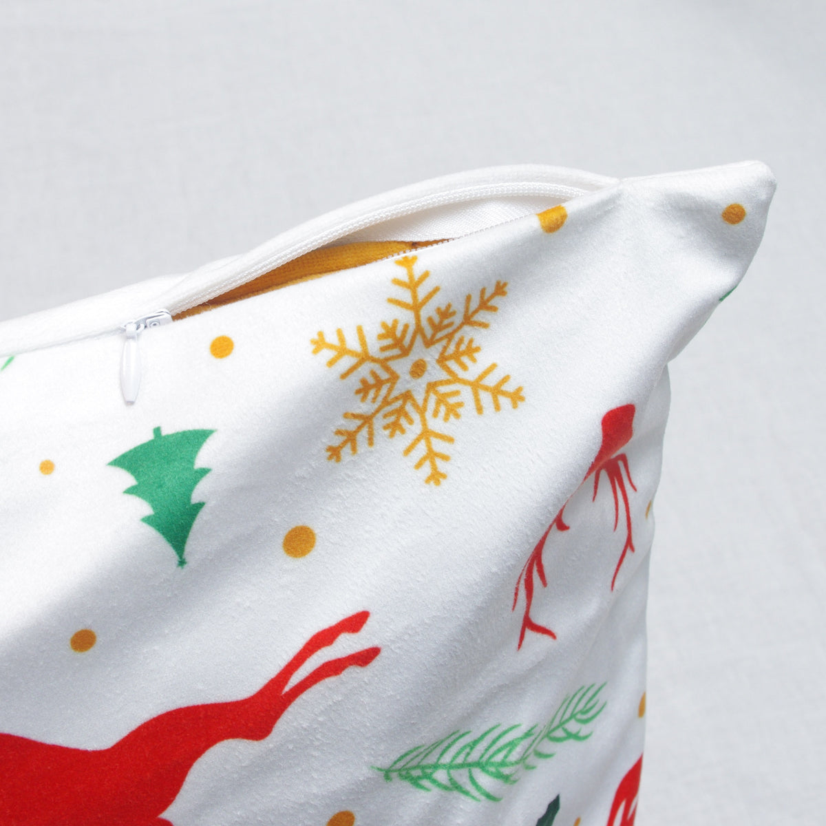 Velvet Christmas Cushion Cover- White