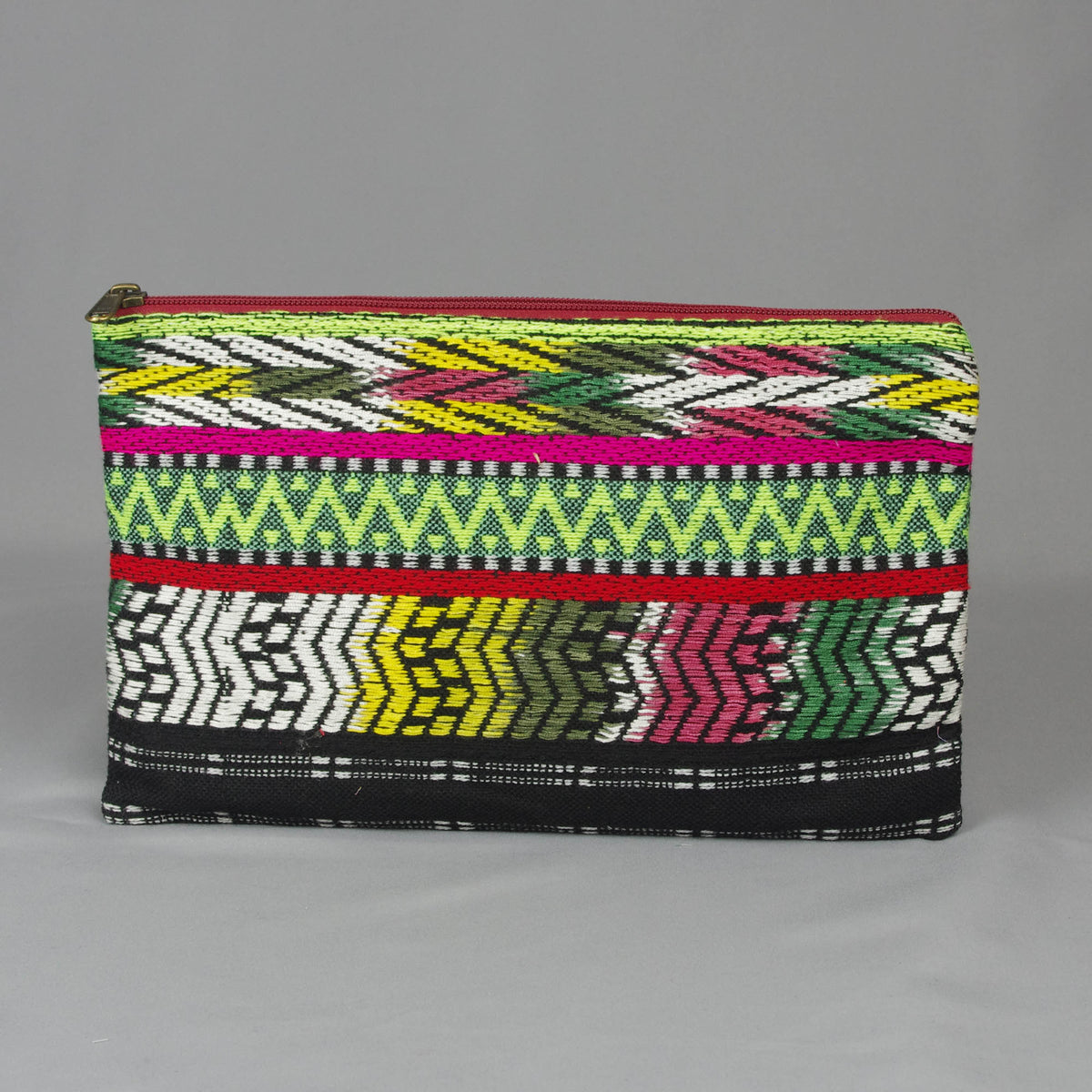 Boho Handloom Weave Clutch Bag - Multicolour Striped