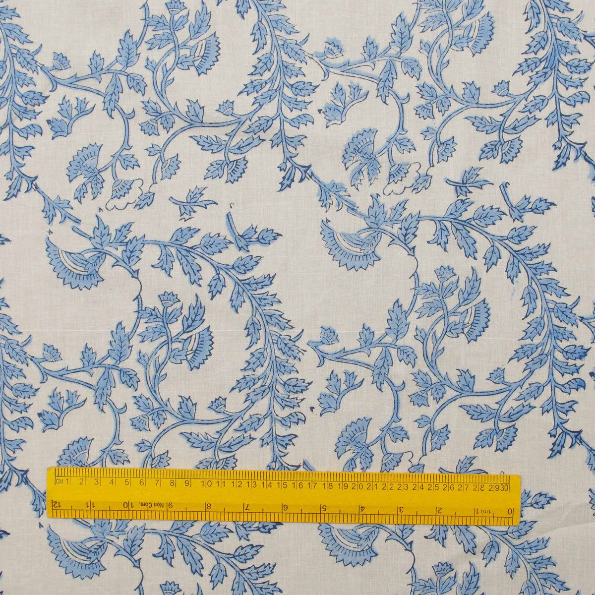 Indian Hand Block Print Blue Blossom 100% Baumwolle Damen Kleid Stoff Design 145