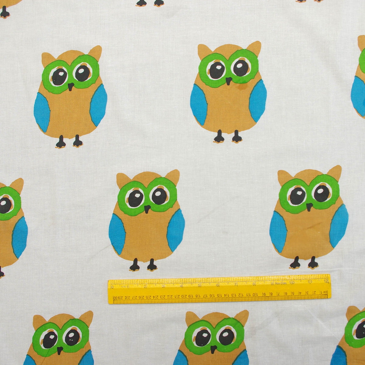 Block Print Owl Pattern 100 % Cotton Fabric Design 172