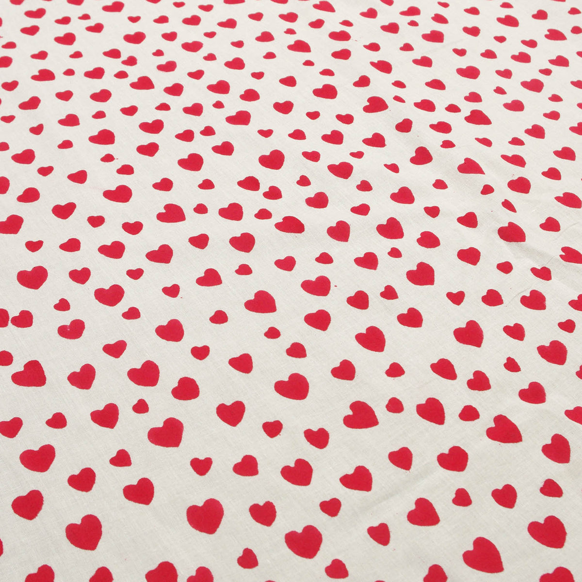 Rote Herzen Blockdruck 100 % Baumwolle Damen Kleid Stoff Design 227