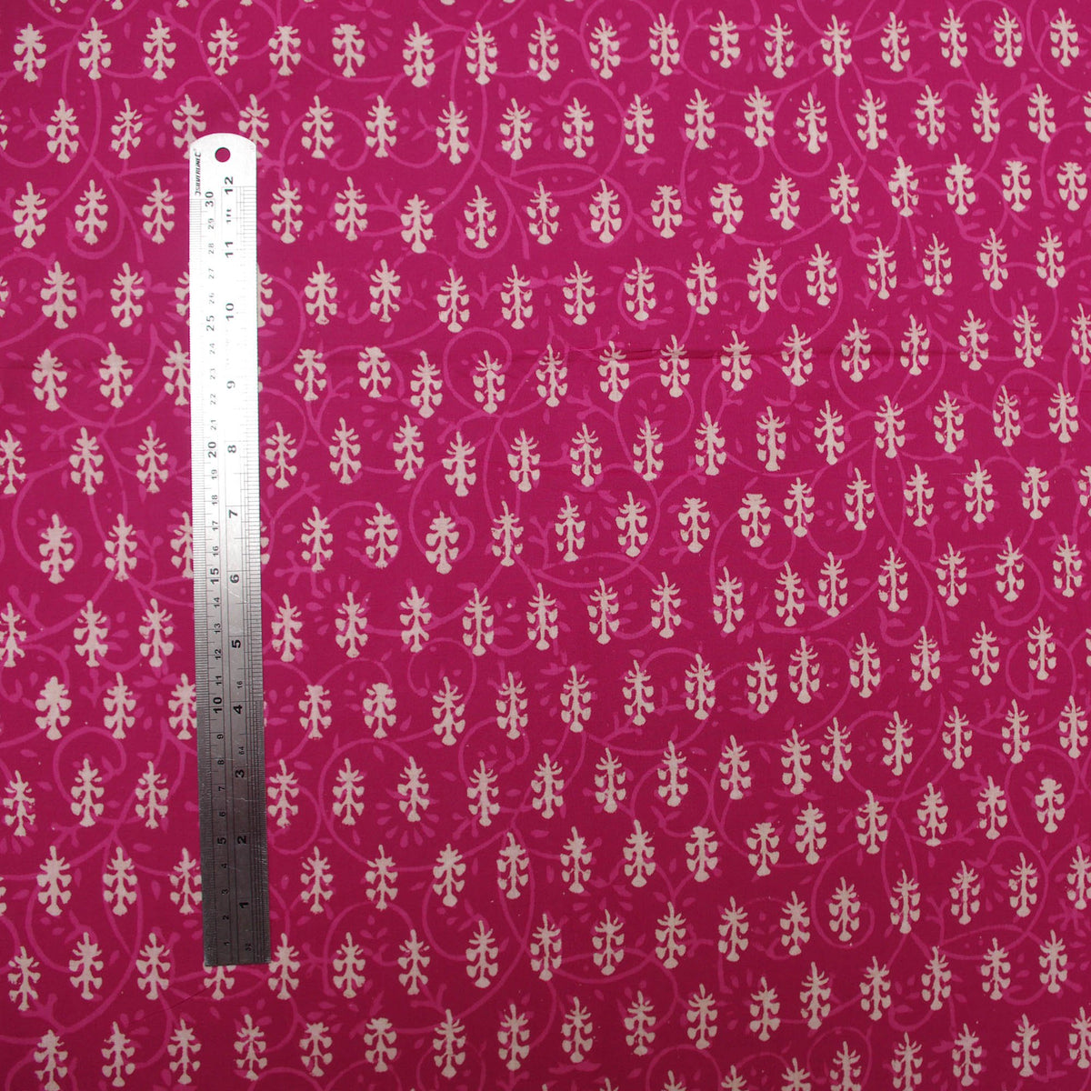 Indian Hand Block 100% Cotton Hot Pink Women Dress Fabric Design 81 - Kantha Decor