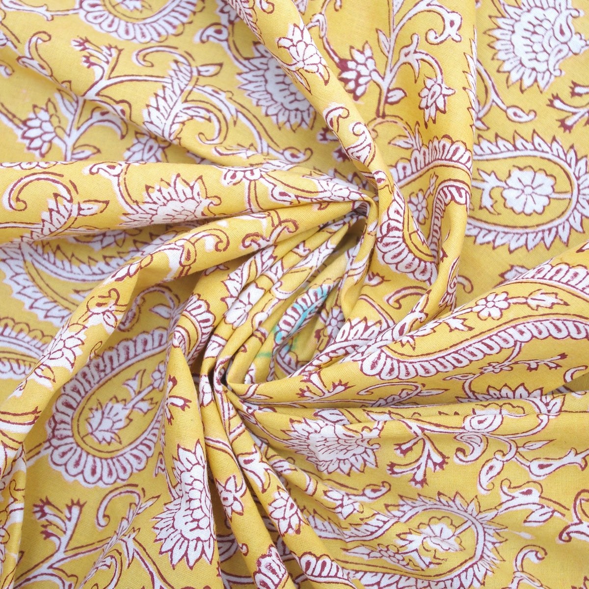Indian Hand Block Print Beautiful 100% Cotton Women Dress Fabric Design 8 - Kantha Decor