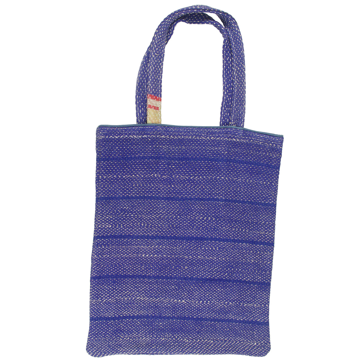 Vintage Fine Kantha Stitched Cotton Tote Bag- Dark Blue