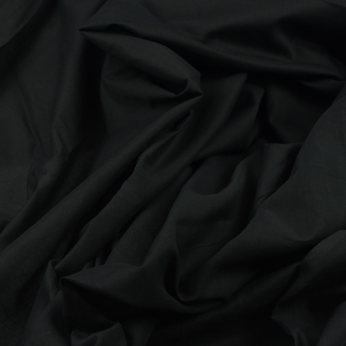 Einfarbiger, leichter Stoff aus 100 % Baumwolle – Schwarz
