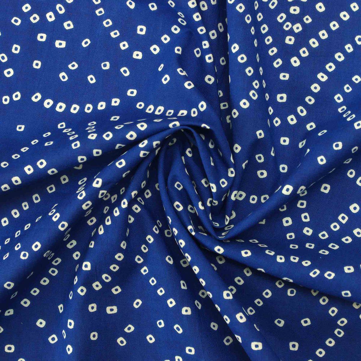 Hand Siebdruck 100 % Baumwolle Königsblau Bandhani Damen Kleid Stoff Design 178