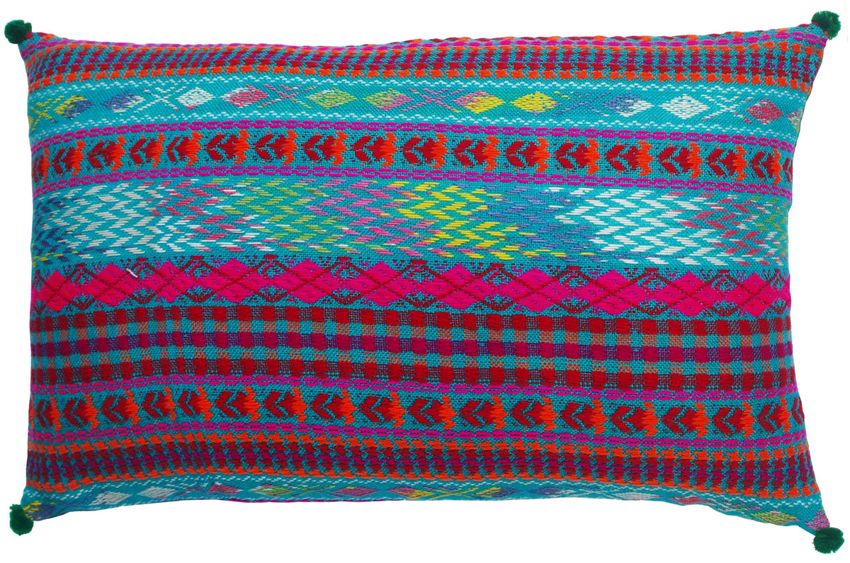 Pack of 2 Oblong Handloom Cotton Pillow Covers - Multicolour