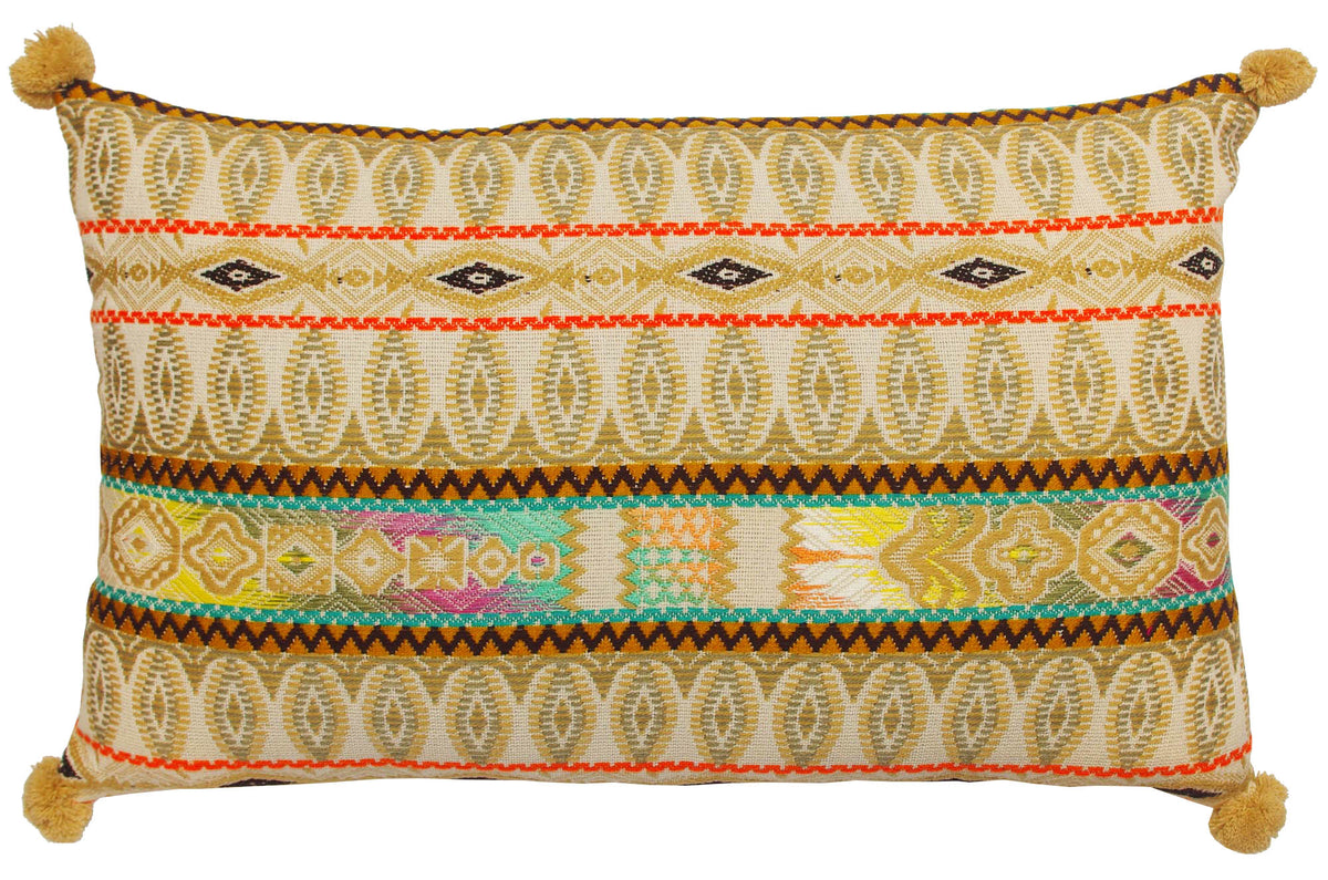 Pack of 2 Oblong Handloom Cotton Pillow Covers - Beige