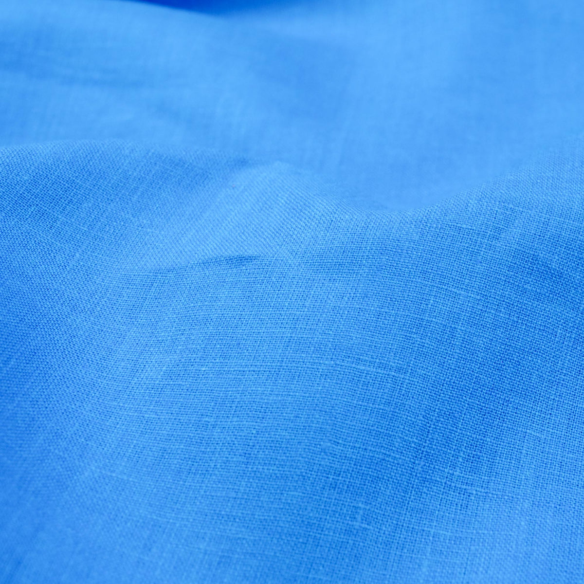 Washed Plain Pure Linen Fabric (Width 58'') - Blue