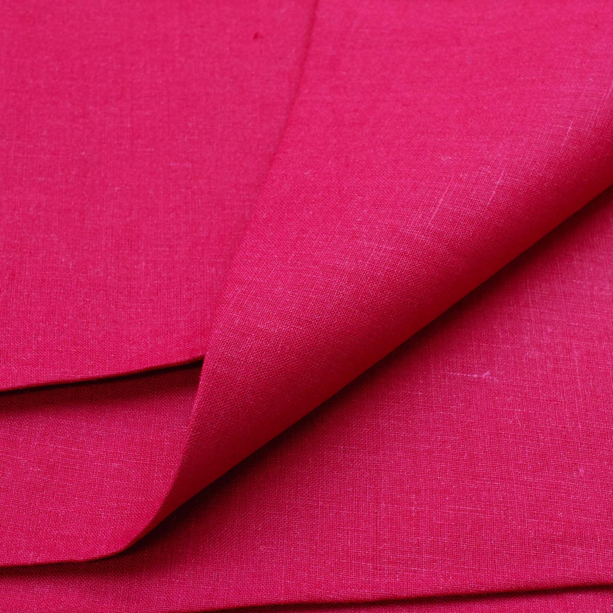 Washed Plain Pure Linen Fabric (Width 58'') - Magenta Red