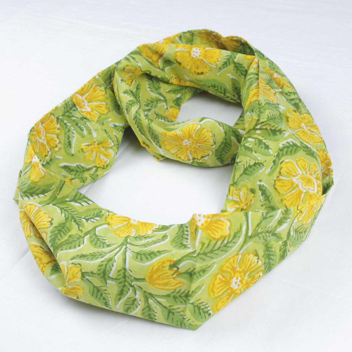 Infinity Scarf In Green Floral Bloom