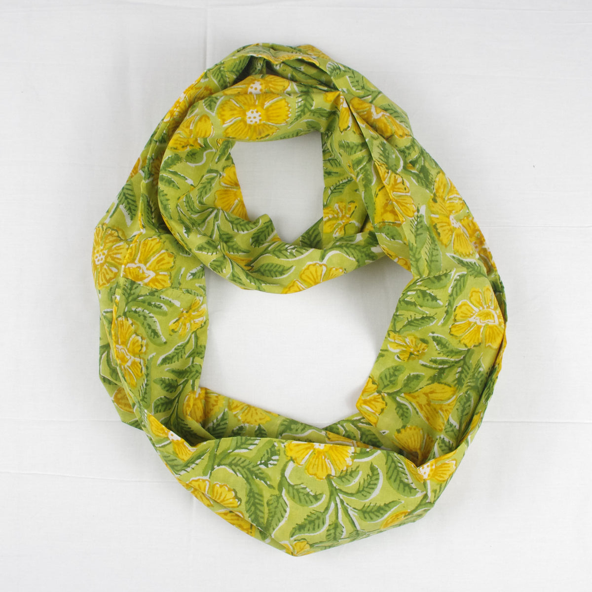 Infinity Scarf In Green Floral Bloom
