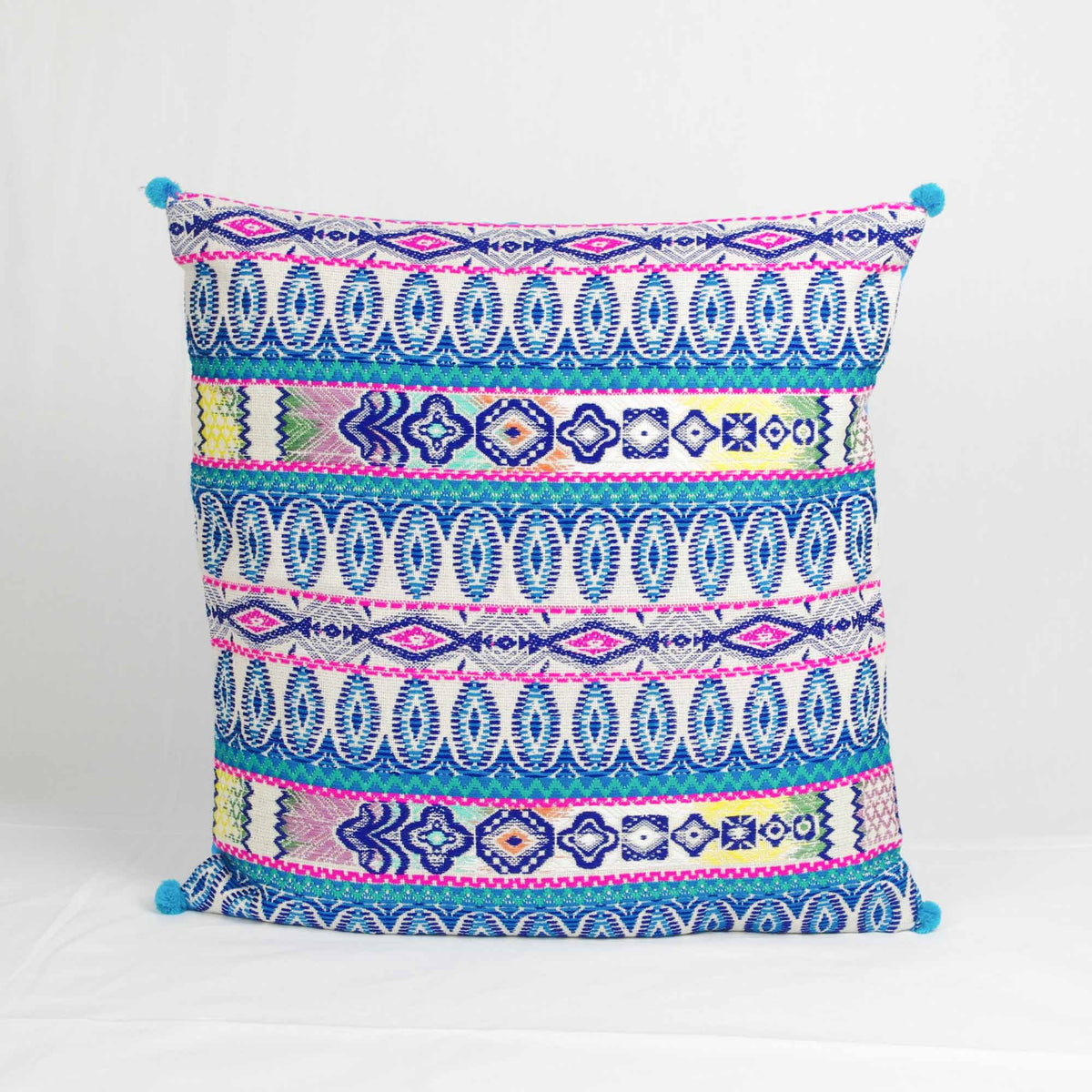 Bohemian Handloom Cotton Cushion Cover - Blue