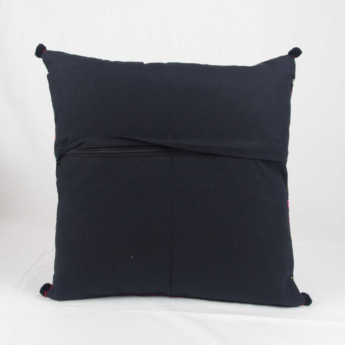 Bohemian Handloom Cotton Cushion Cover - Black