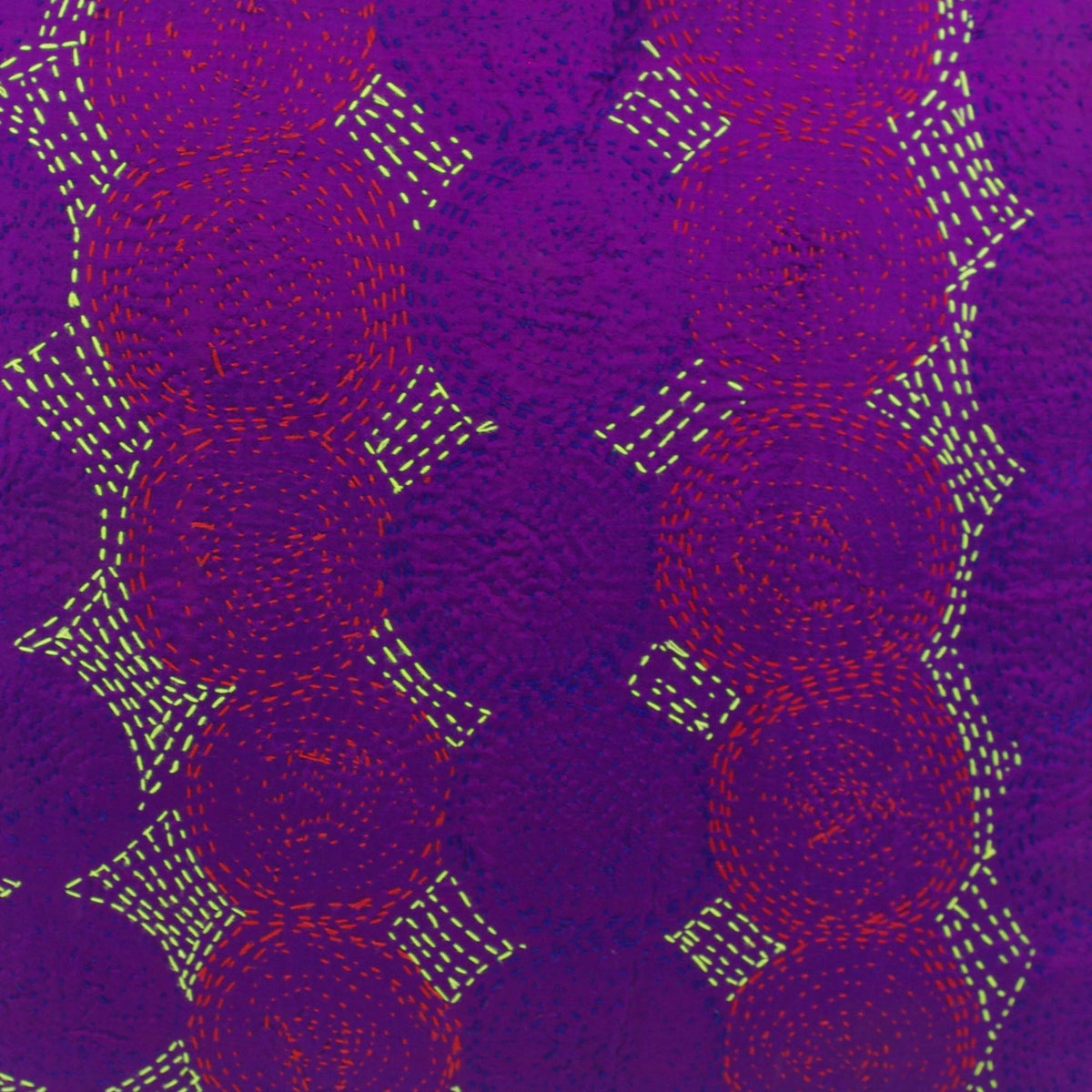 Silk Cotton Kantha Handmade Cushion Cover- Purple