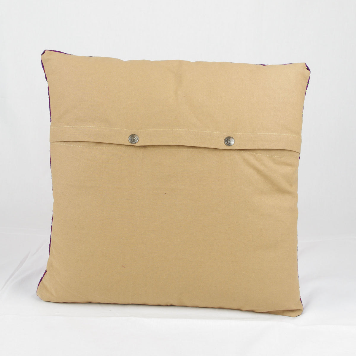 Handgefertigter Kissenbezug Kantha aus Seidenbaumwolle - Lila