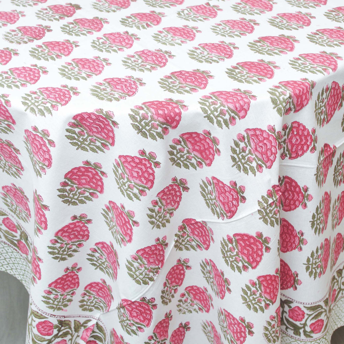 Rosa Blumenstrauß Block bedruckte rechteckige Tischdecke Tischdecke