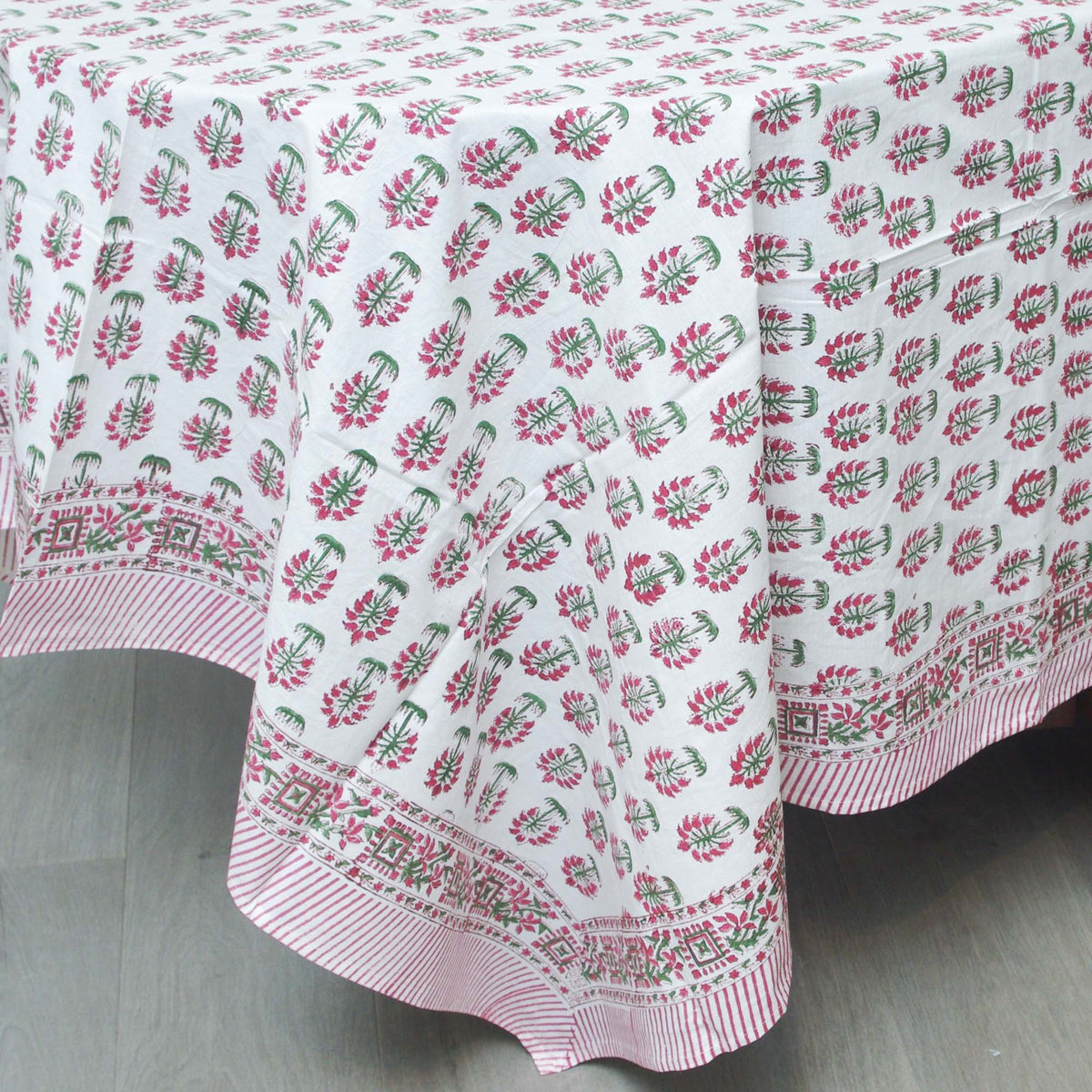 Palm Springs Block Printed Rectangle Tablecloth Table Cover