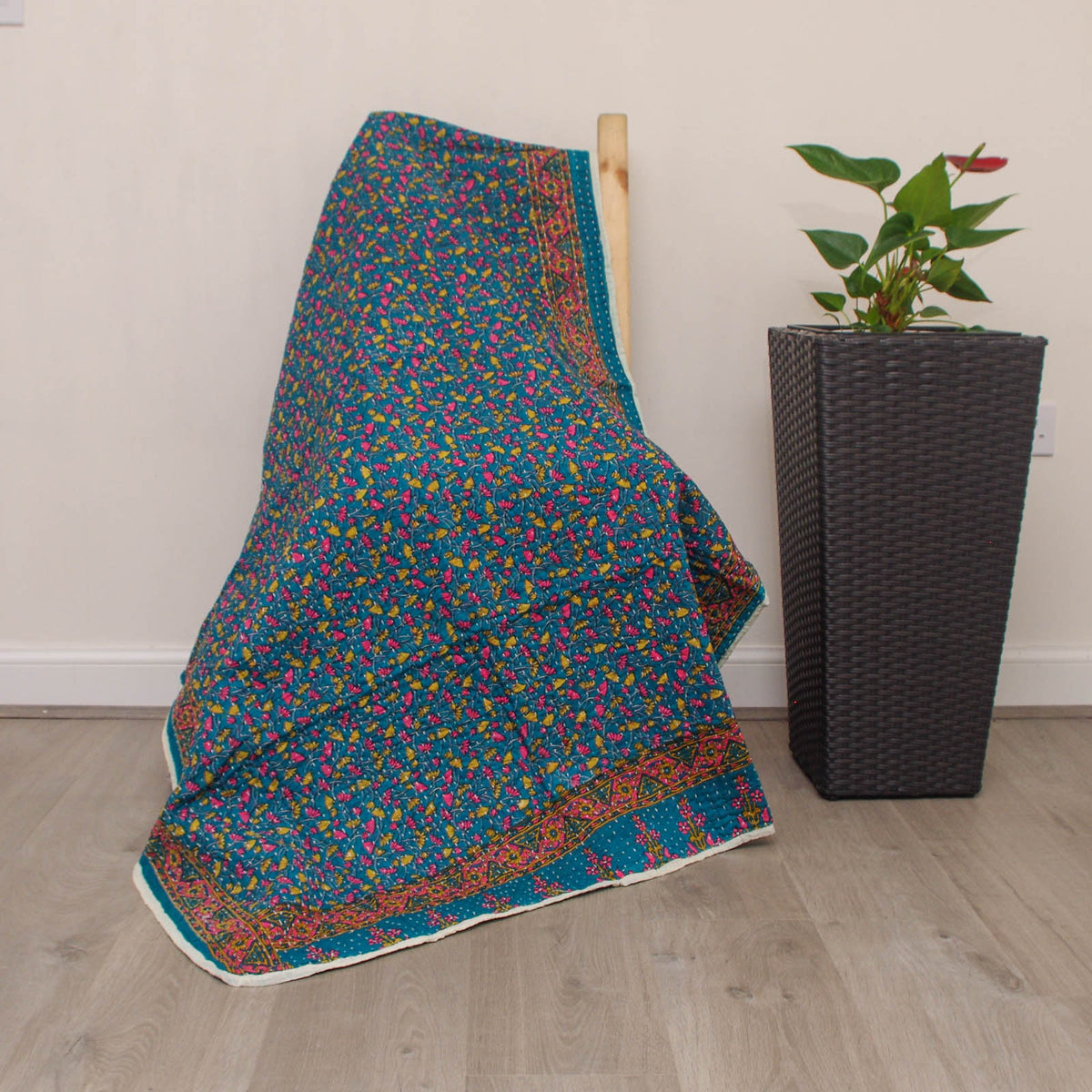 Patchwork Cotton Reversible Kantha Throw