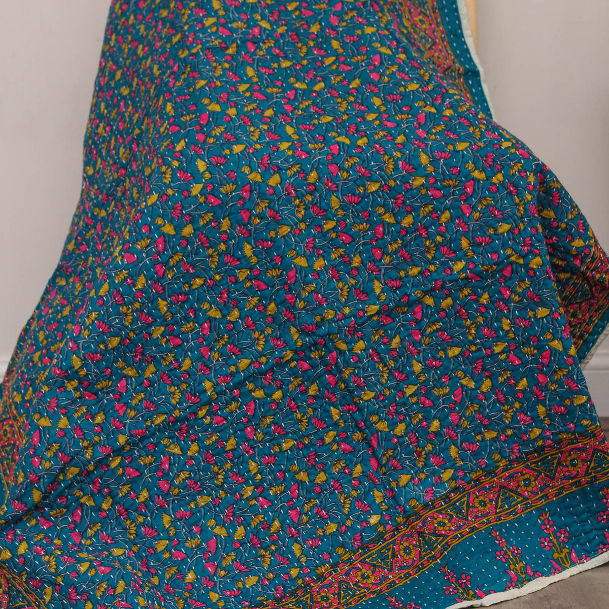 Patchwork Cotton Reversible Kantha Throw