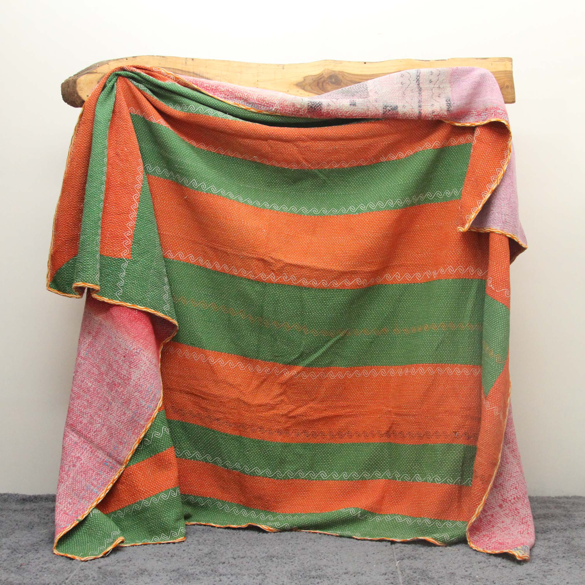 The colorful patchwork kantha quilts will complement any projects