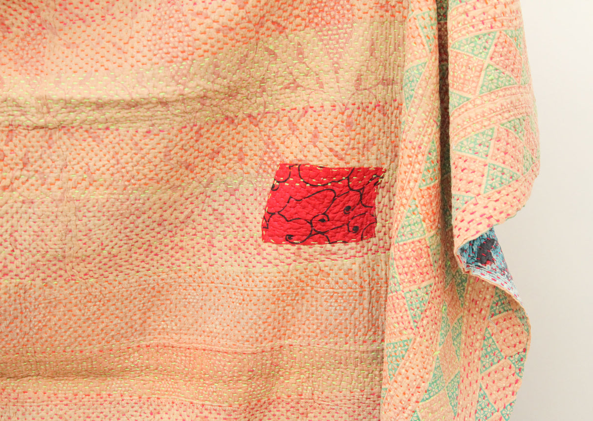 Vintage Patchwork Indian Kantha Quilt VK1020