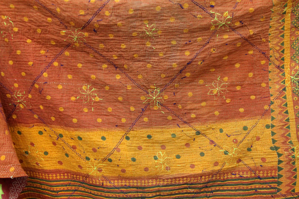 Vintage Patchwork Indian Kantha Quilt VK1059