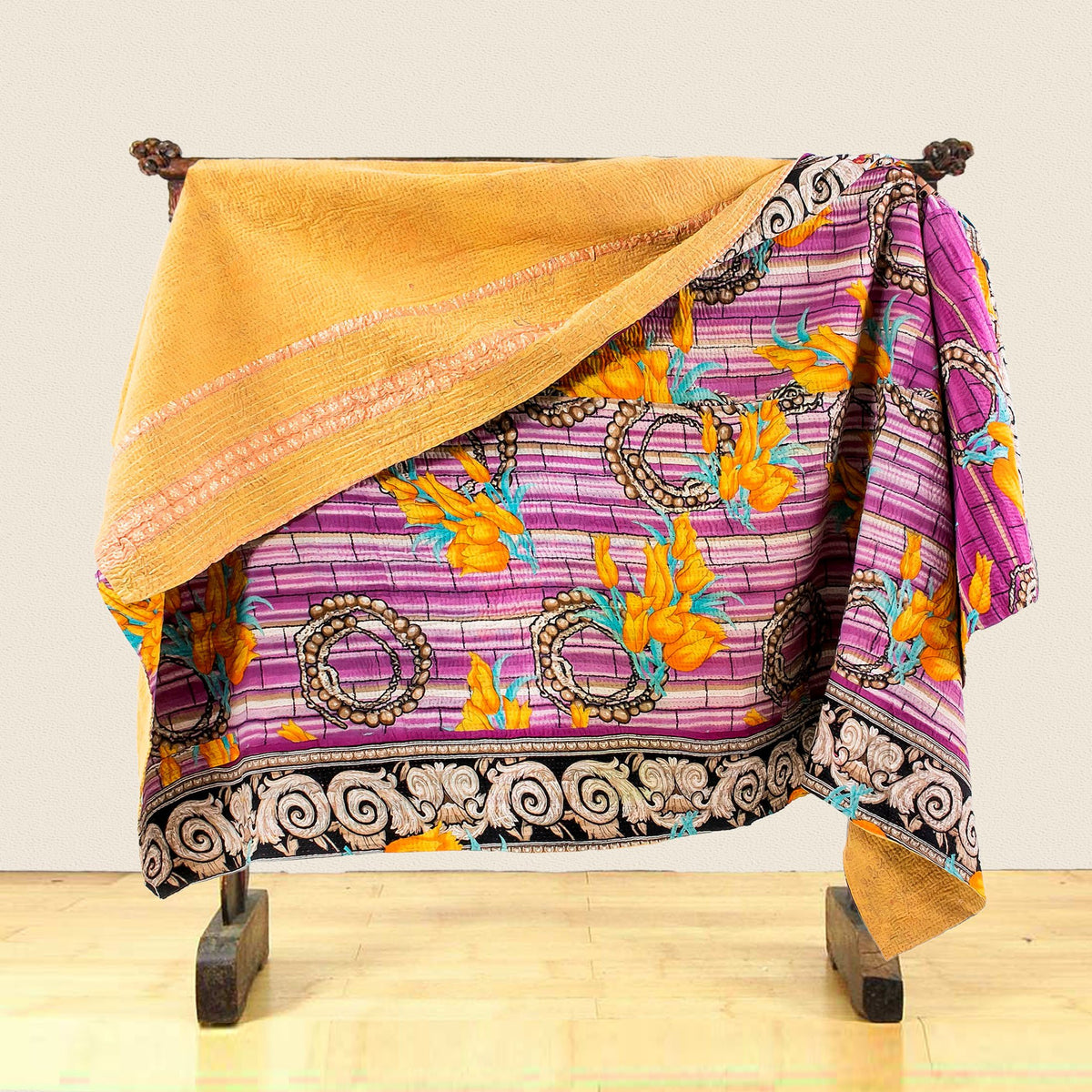 Vintage Patchwork Indian Kantha Quilt VK 25 (18) - Kantha Decor