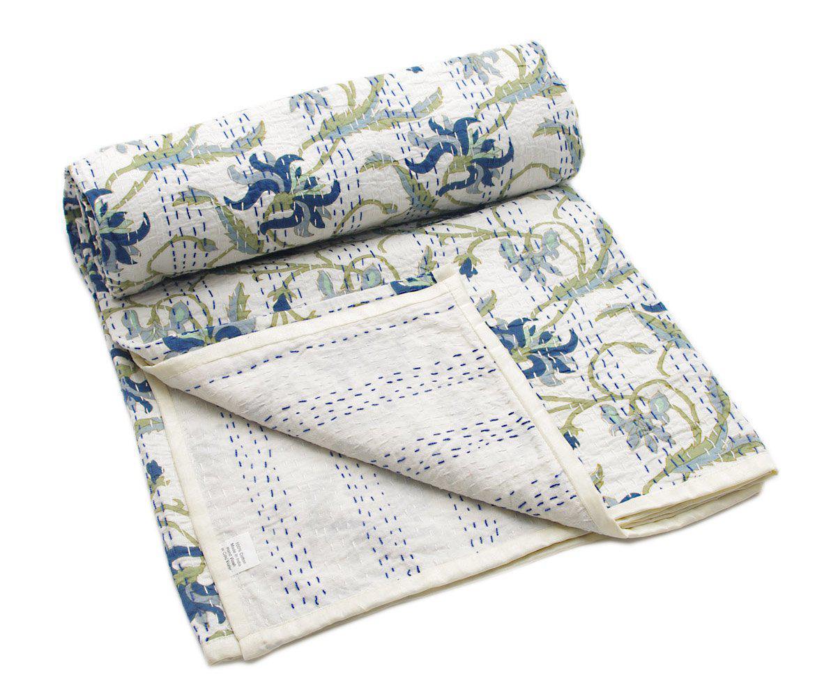 Paisley Print Indian Kantha Quilt Kantha Decor